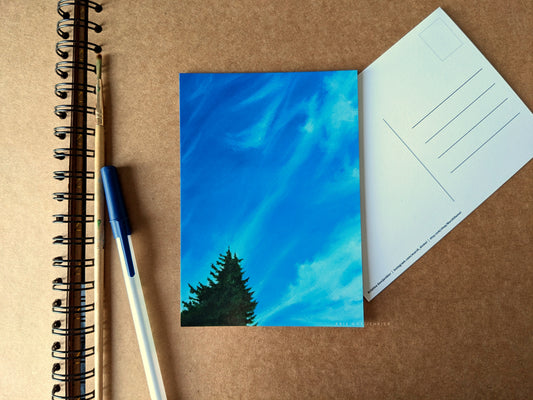 Pine trees A6 postcard