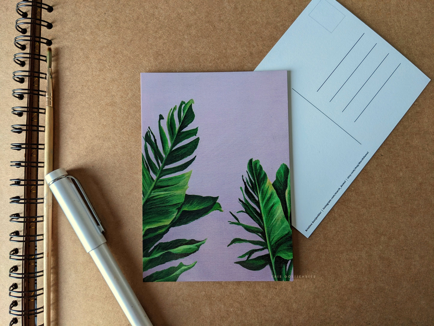 Tropic leaves A6 postcard